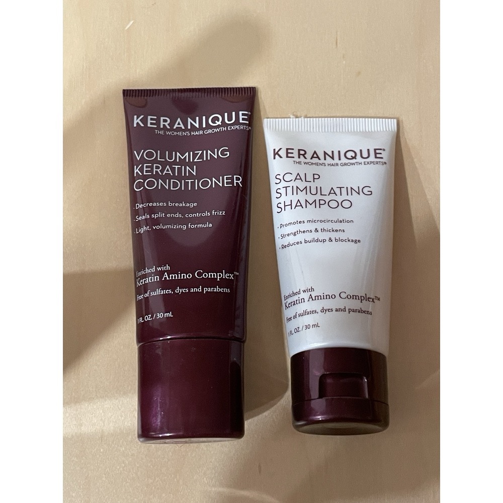 Keranique Scalp Stimulation Shampoo & Volumizing Keratin Conditioner 1 fl oz New